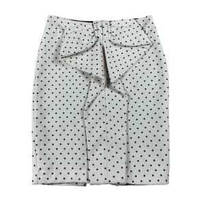 Eva Franco White and Black Polka Dot Pencil Skirt